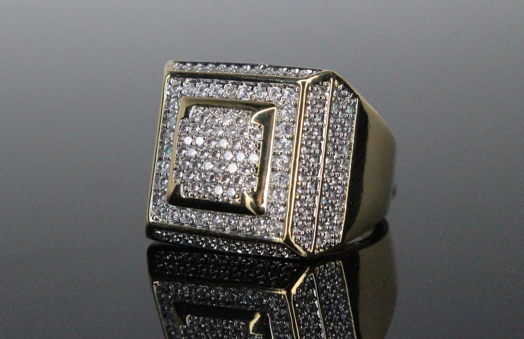 Massive Square 4.6ct Lab VVS1 Sim Diamond Ring Gold