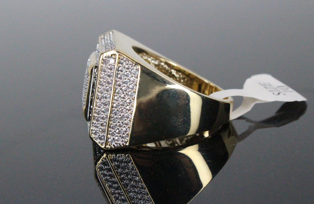 Massive Square 4.6ct Lab VVS1 Sim Diamond Ring Gold