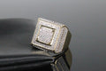 Massive Square 4.6ct Lab VVS1 Sim Diamond Ring Gold