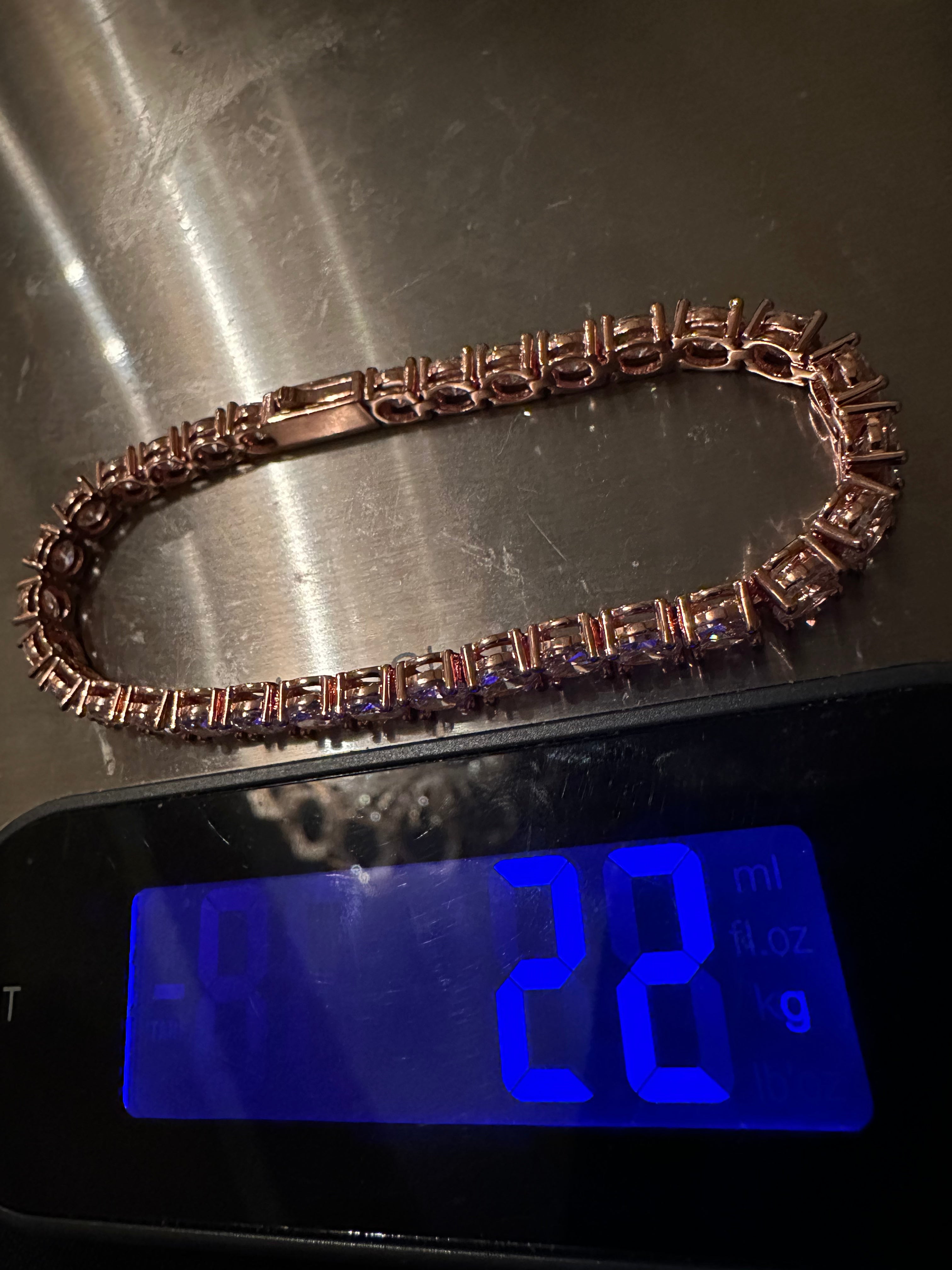 6mm  Tennis Bracelet 30ct Lab Sim VVS Diamonds - Rose Gold
