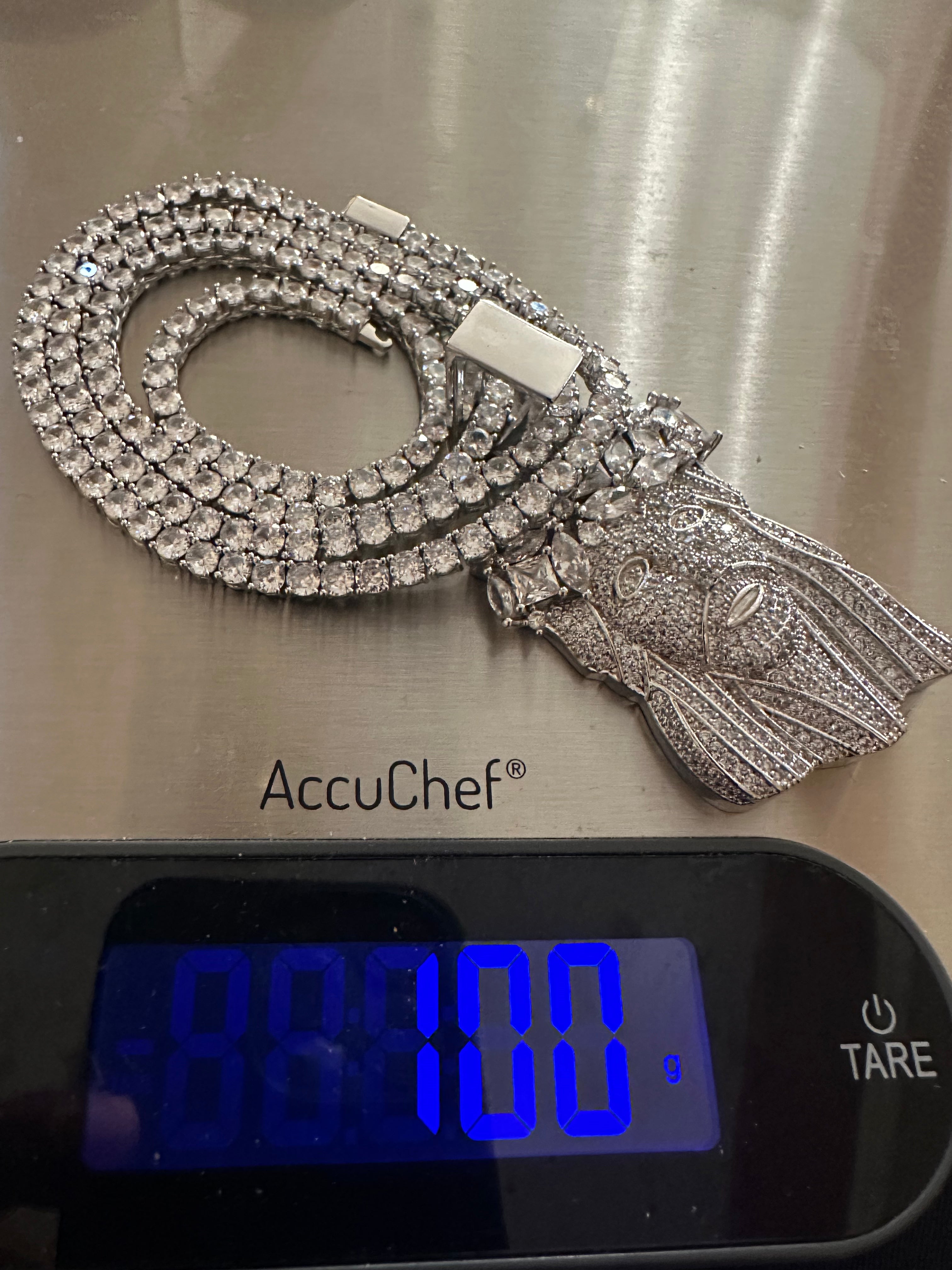 Large Jesus Pendant 79.8ct Lab Sim VVS1 Diamond Tennis Chain