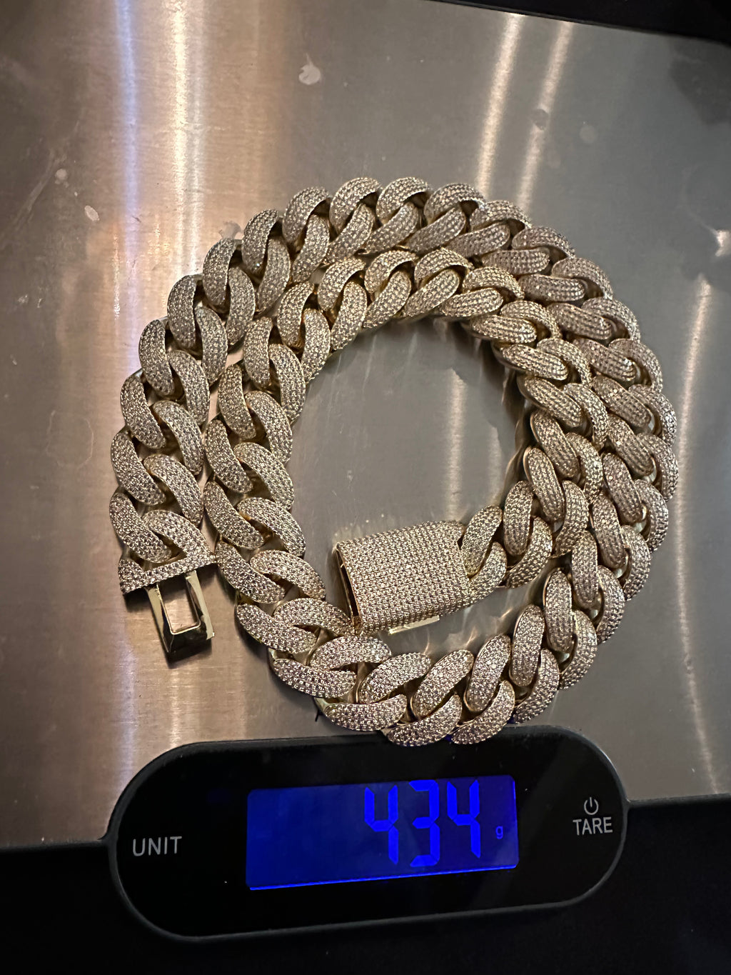 20mm Cuban Miami 82.6ctw Lab Sim VVS1 Diamond Necklace GOLD