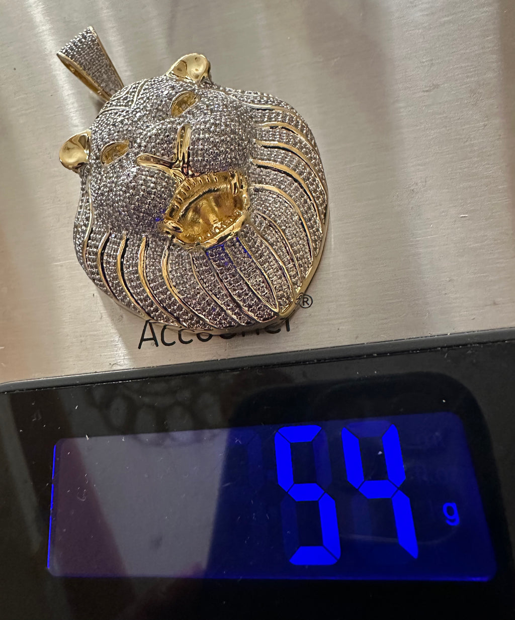 XL LION HEAD MASSIVE Pendant 12.5ct Lab Sim VVS1 Diamonds