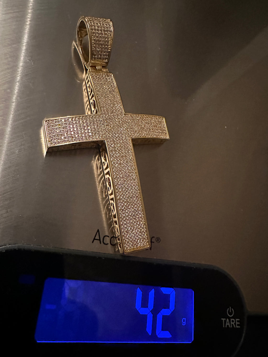 XL CROSS MASSIVE Pendant 12.6ct Lab Sim VVS1 Diamonds