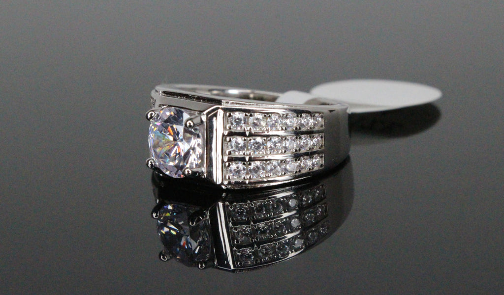 Men's Statement Ring 4.6ct Lab Sim VVS1 Diamond 925 STERLING SILVER