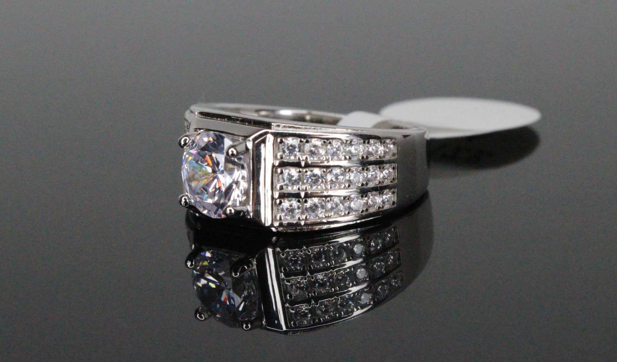 Men's Statement Ring 4.6ct Lab Sim VVS1 Diamond 925 STERLING SILVER