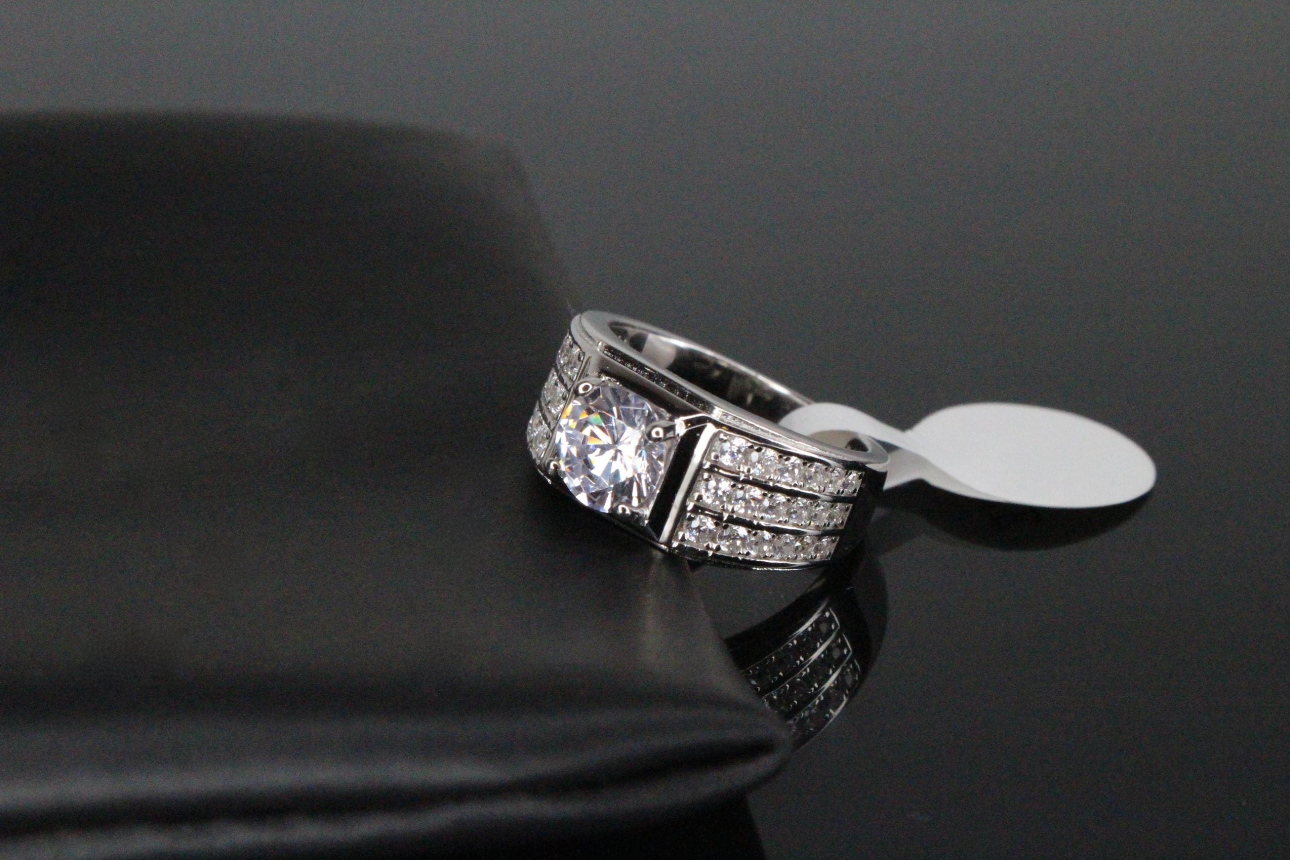 Men's Statement Ring 4.6ct Lab Sim VVS1 Diamond 925 STERLING SILVER