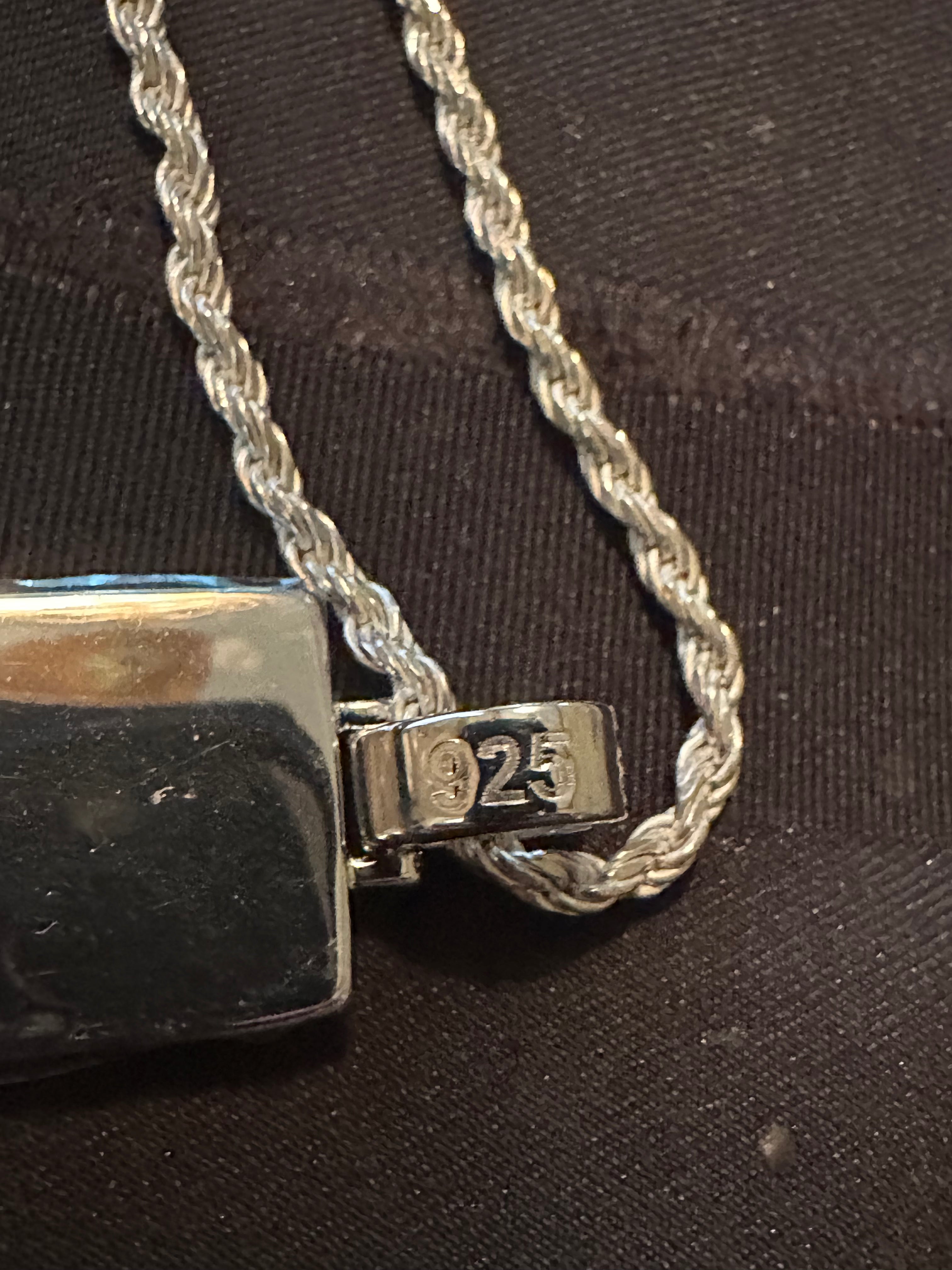 925 Sterling Silver DOG TAG PENDANT 8.6ct Lab Sim VVS1 Diamonds 18g