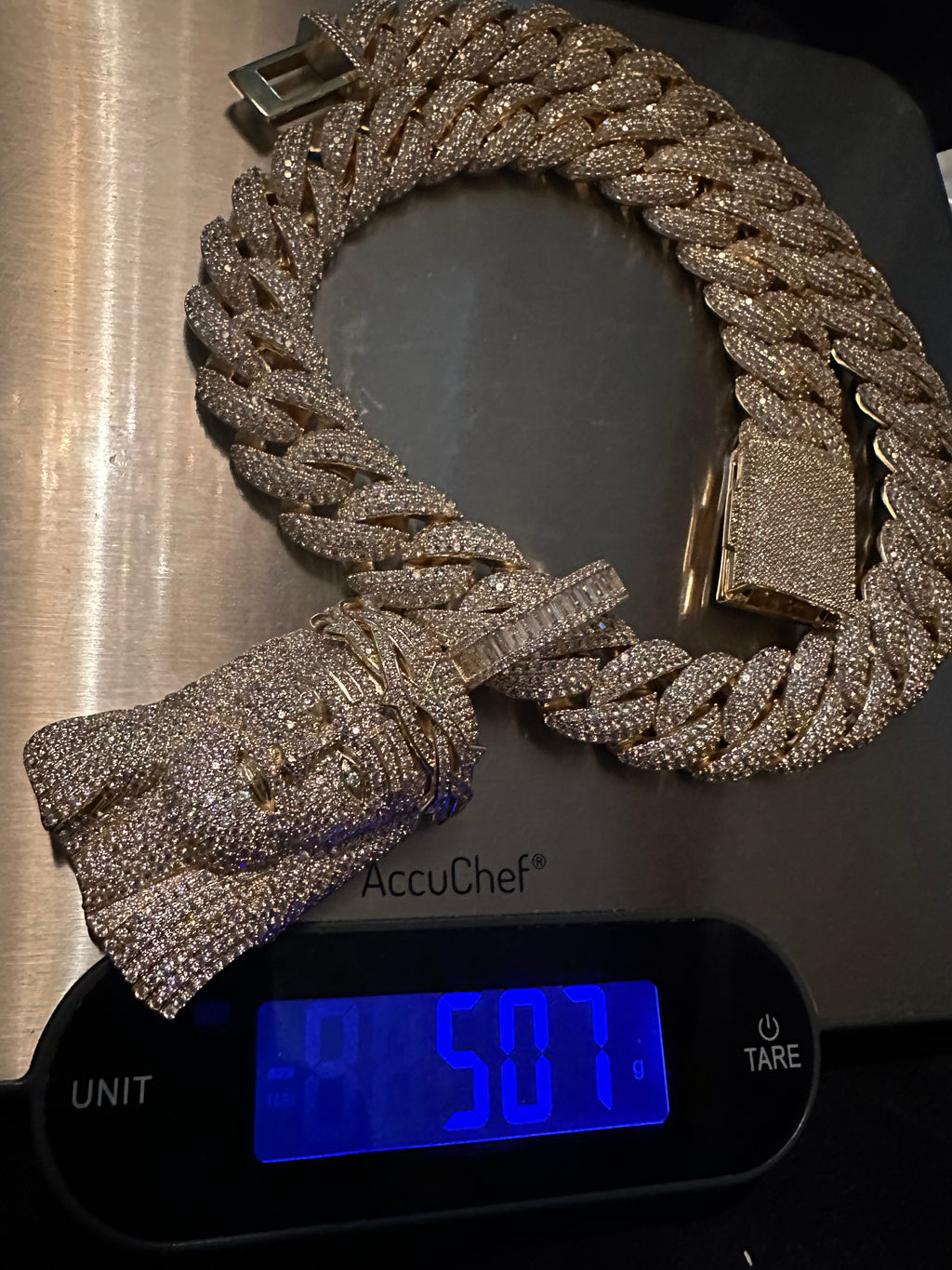 XXL JESUS Pendant Cuban Miami 22mm 144.6ctw Lab Sim Diamond Necklace - GOLD