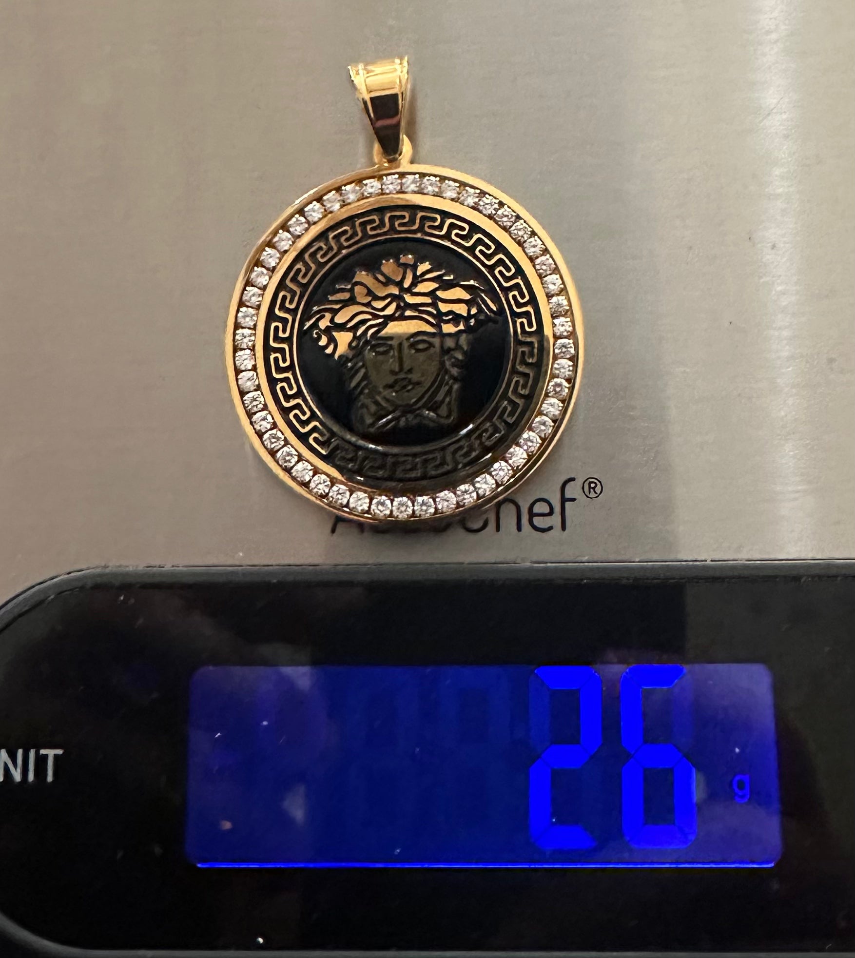 MEDUSA MEDALLION Pendant 5.2ct VVS1 Lab Sim Diamonds