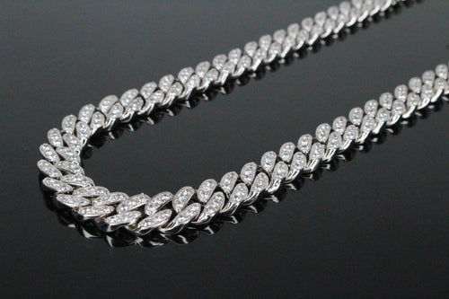 12mm Cuban Miami 62.8ctw Lab Sim VVS1 Diamonds Necklace