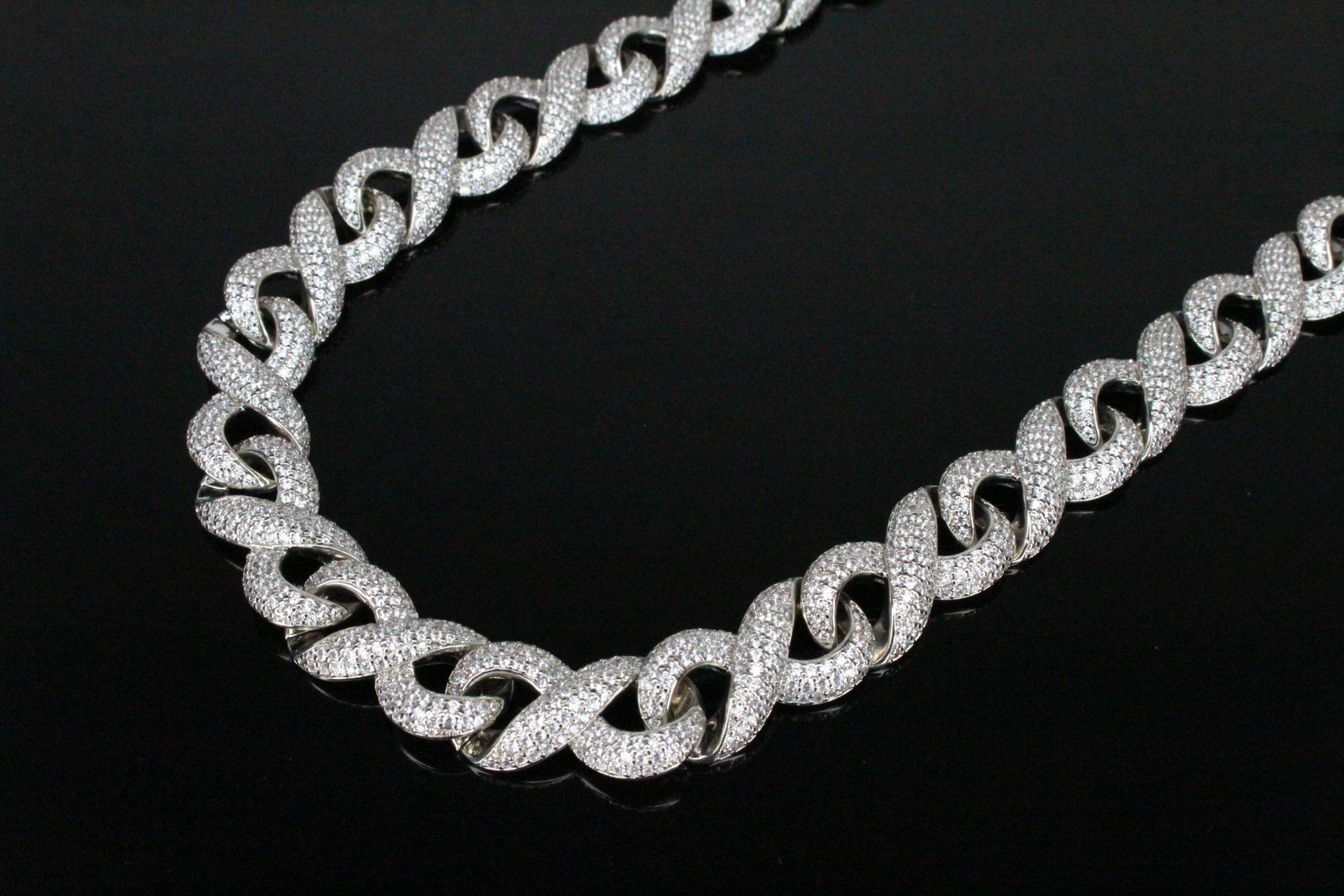 14mm INFINITY 60ctw Lab Sim VVS1 Diamonds Necklace