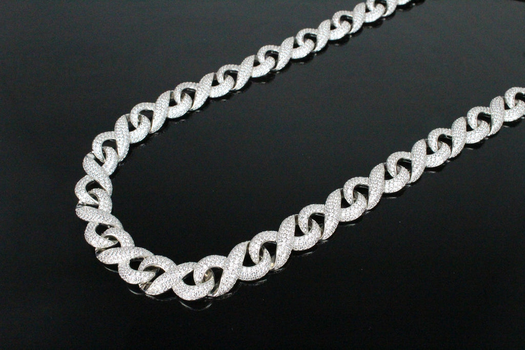 14mm INFINITY 60ctw Lab Sim VVS1 Diamonds Necklace