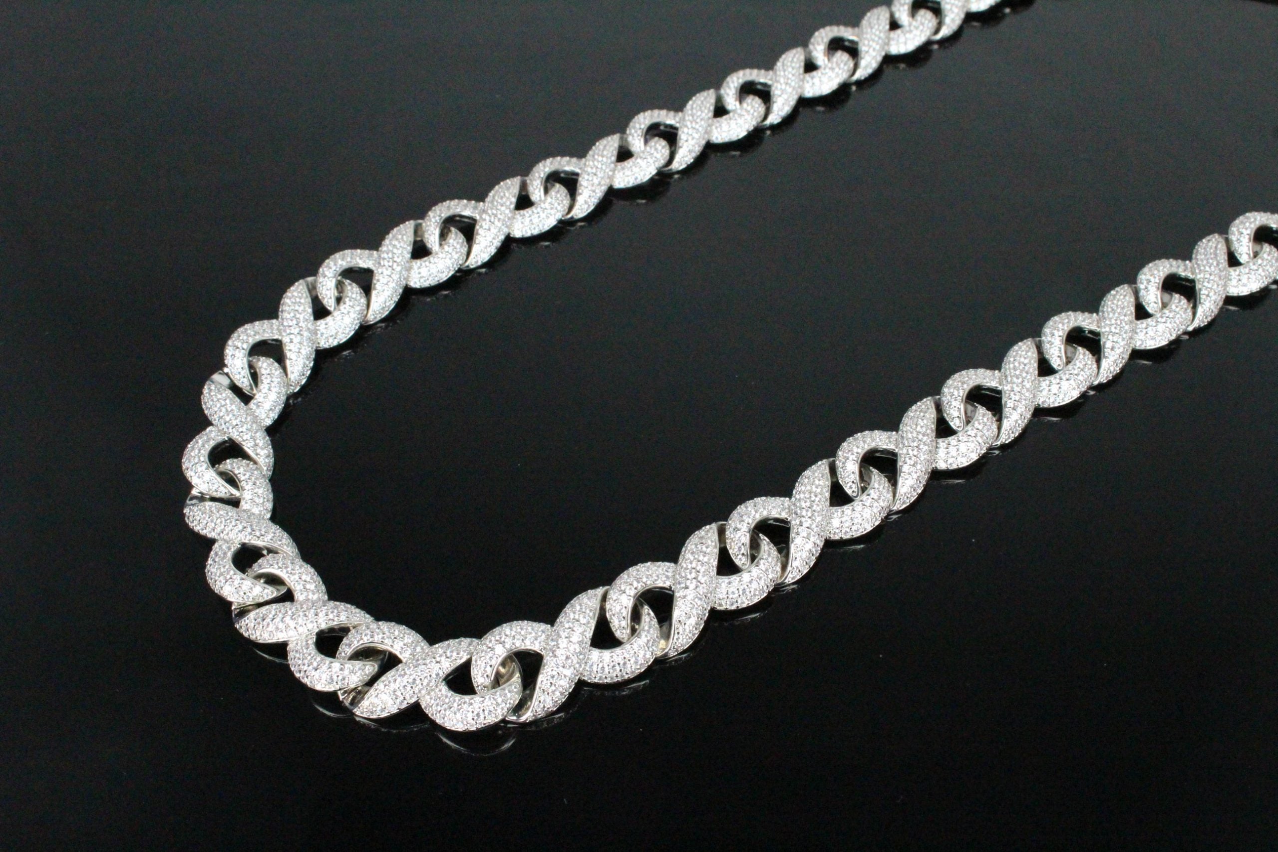 14mm INFINITY 60ctw Lab Sim VVS1 Diamonds Necklace