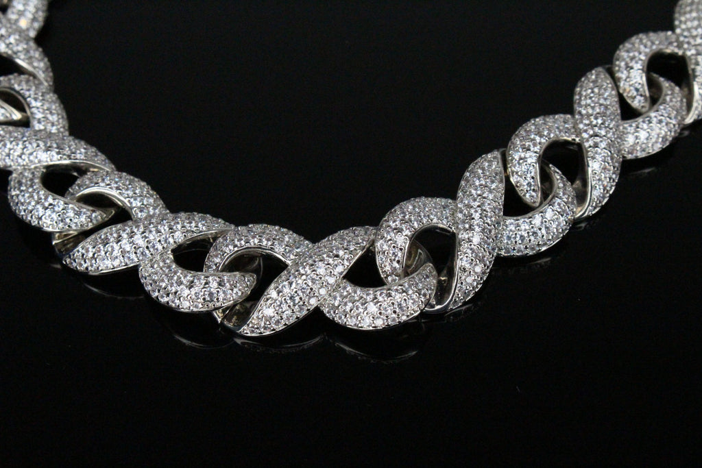 14mm INFINITY 60ctw Lab Sim VVS1 Diamonds Necklace