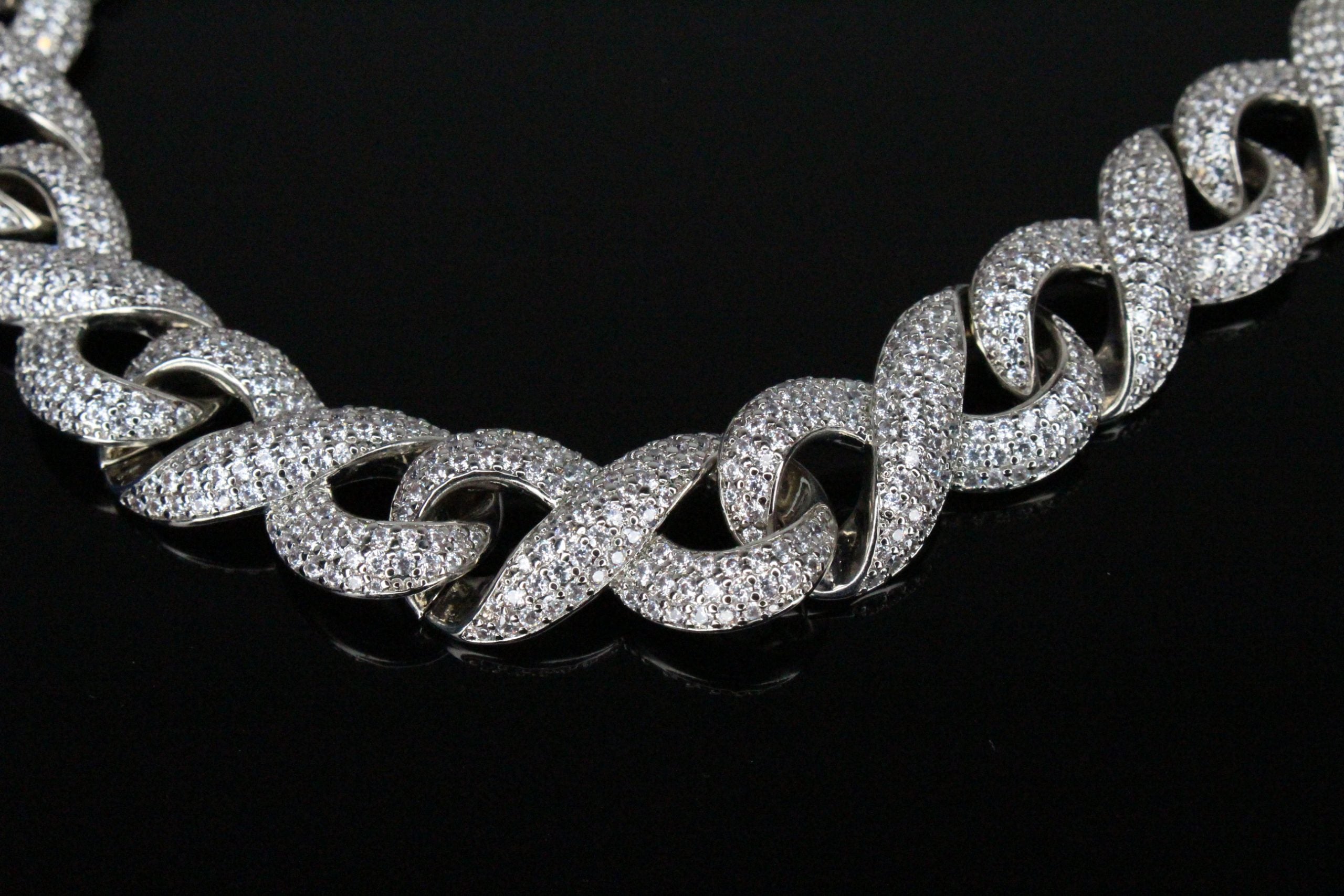 14mm INFINITY 60ctw Lab Sim VVS1 Diamonds Necklace