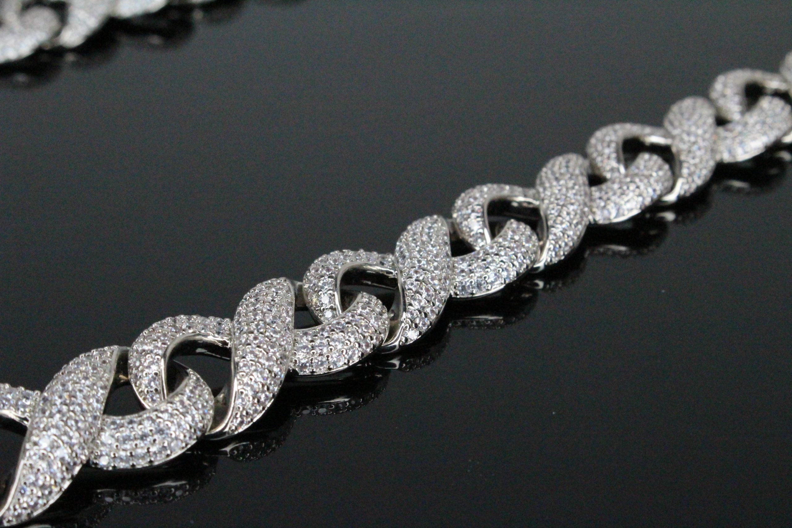 14mm INFINITY 60ctw Lab Sim VVS1 Diamonds Necklace