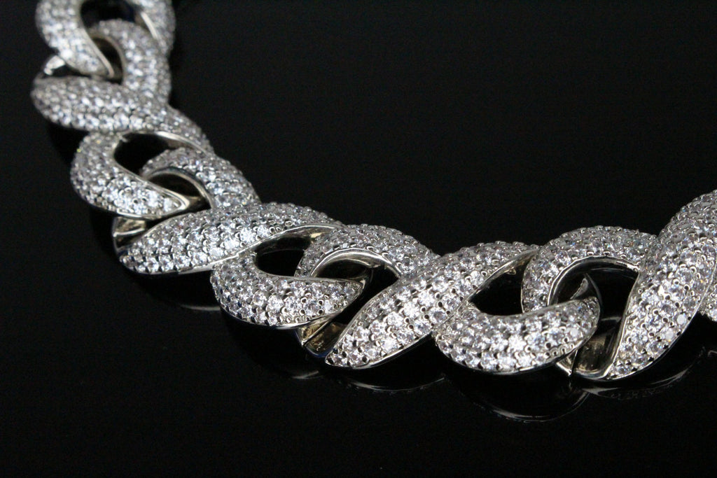 14mm INFINITY 60ctw Lab Sim VVS1 Diamonds Necklace