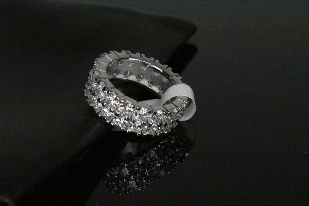 10mm Tennis ETERNITY Wedding Engagement  Wedding 5ct Lab Sim VVS1 Diamond Ring - 925 Sterling Silver