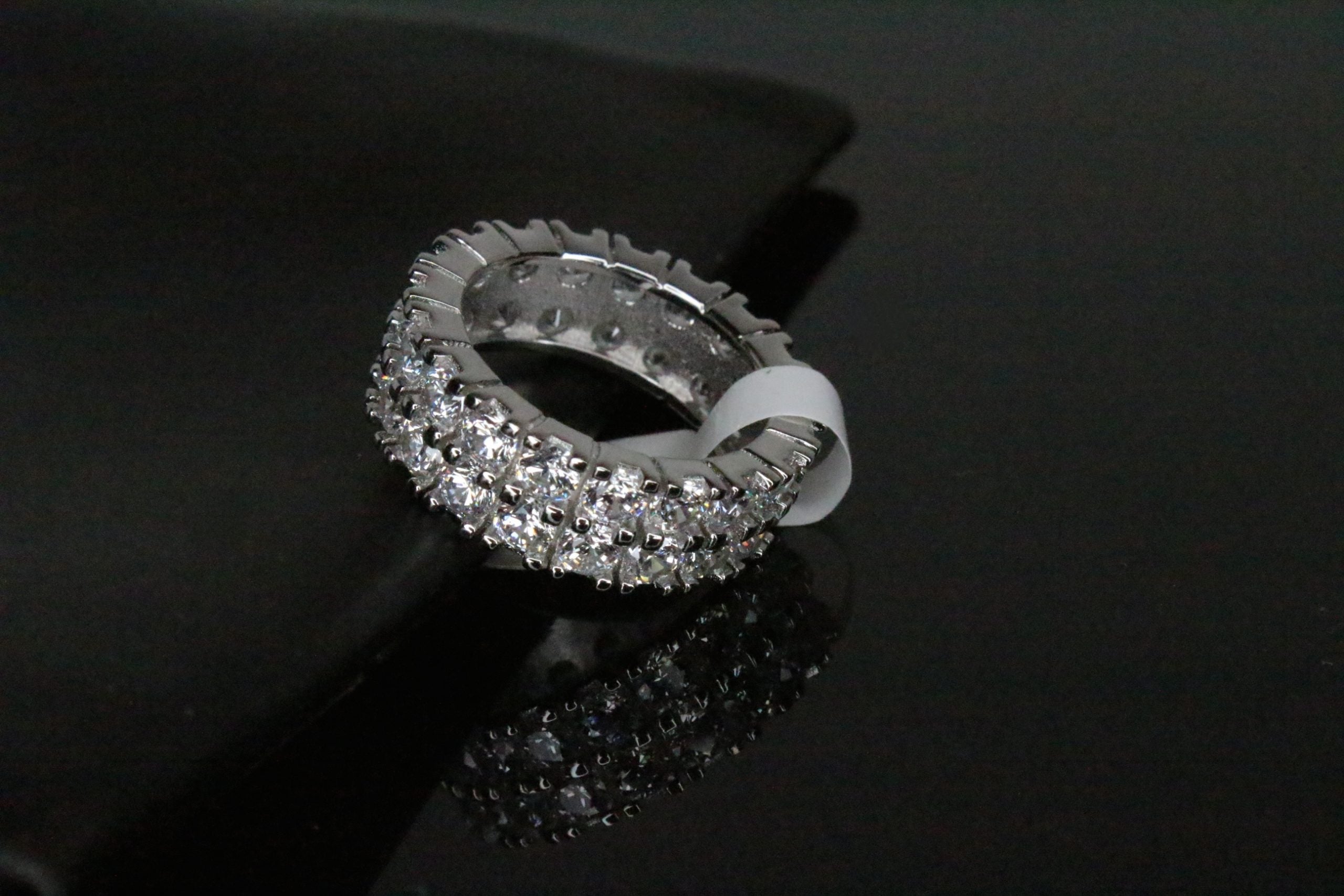 10mm Tennis ETERNITY Wedding Engagement  Wedding 5ct Lab Sim VVS1 Diamond Ring - 925 Sterling Silver
