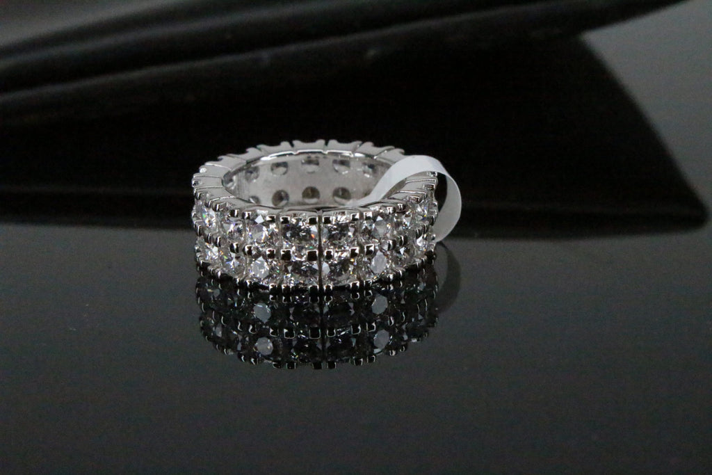10mm Tennis ETERNITY Wedding Engagement  Wedding 5ct Lab Sim VVS1 Diamond Ring - 925 Sterling Silver
