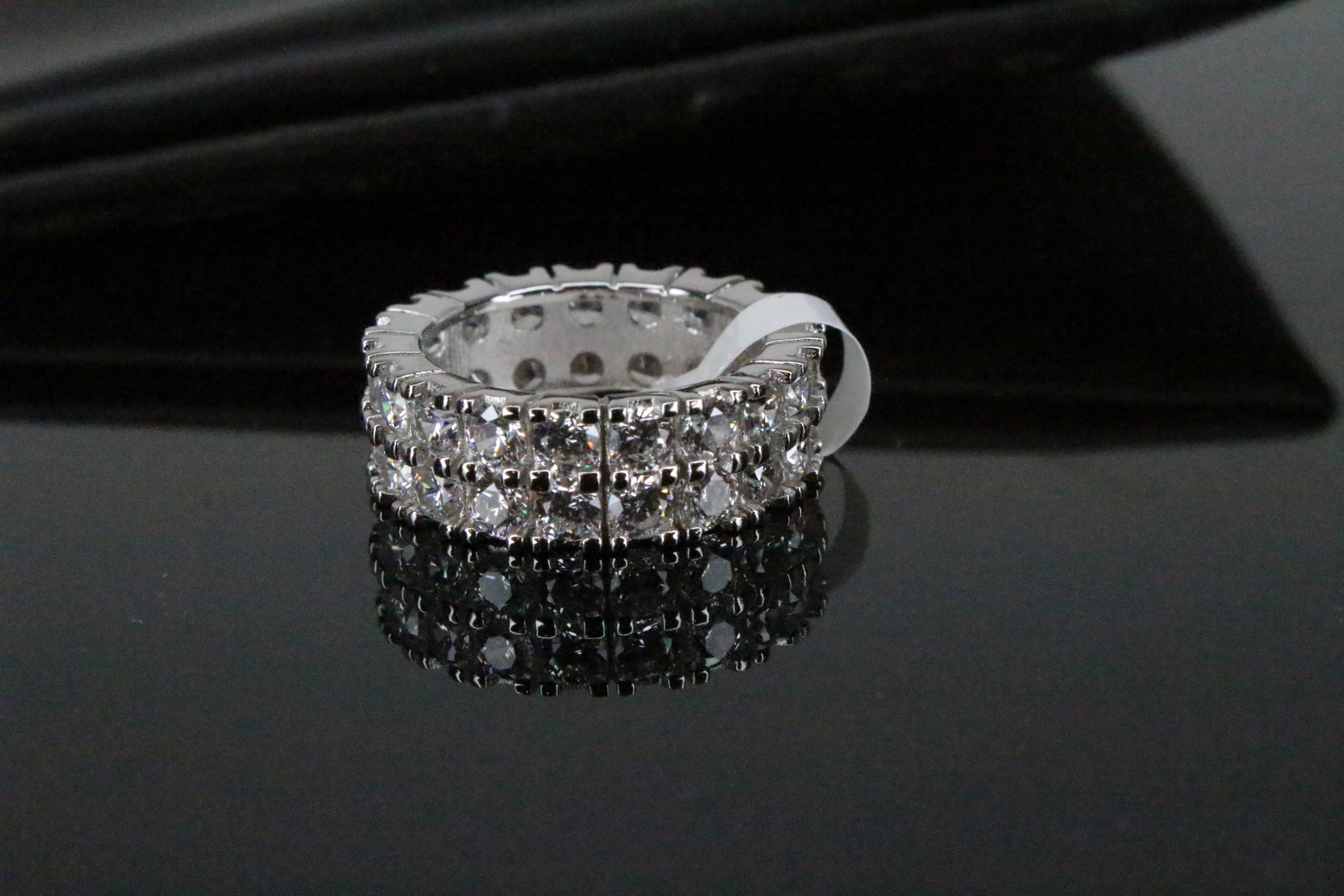 10mm Tennis ETERNITY Wedding Engagement  Wedding 5ct Lab Sim VVS1 Diamond Ring - 925 Sterling Silver