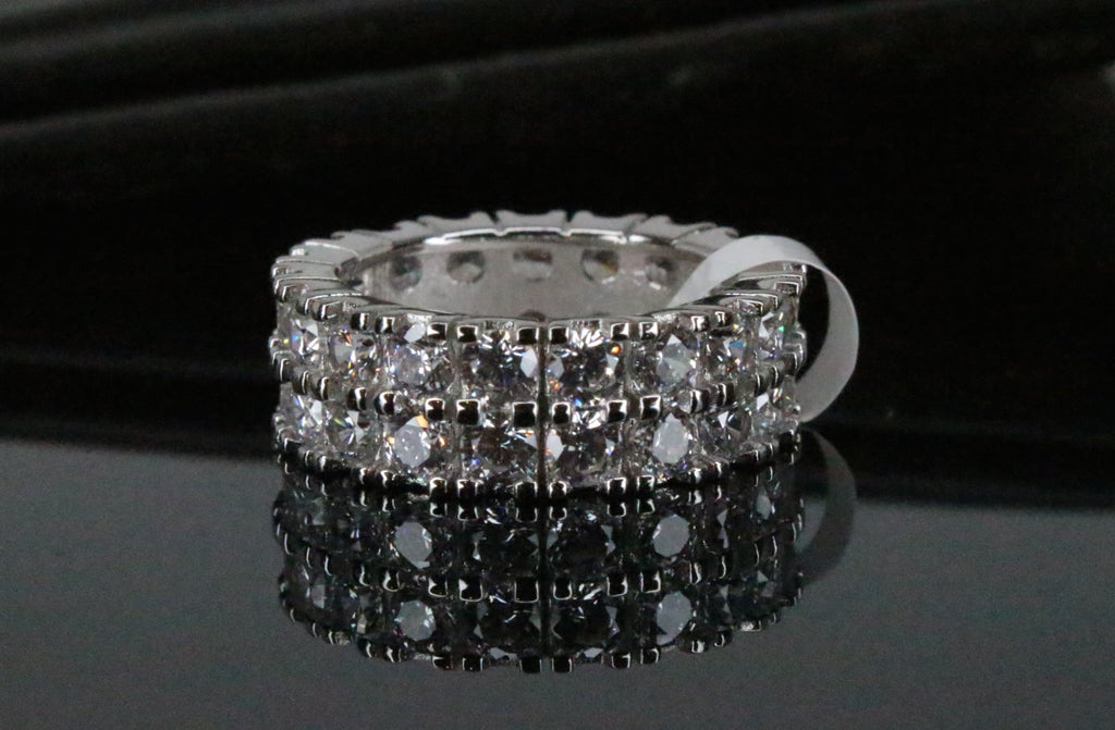 10mm Tennis ETERNITY Wedding Engagement  Wedding 5ct Lab Sim VVS1 Diamond Ring - 925 Sterling Silver