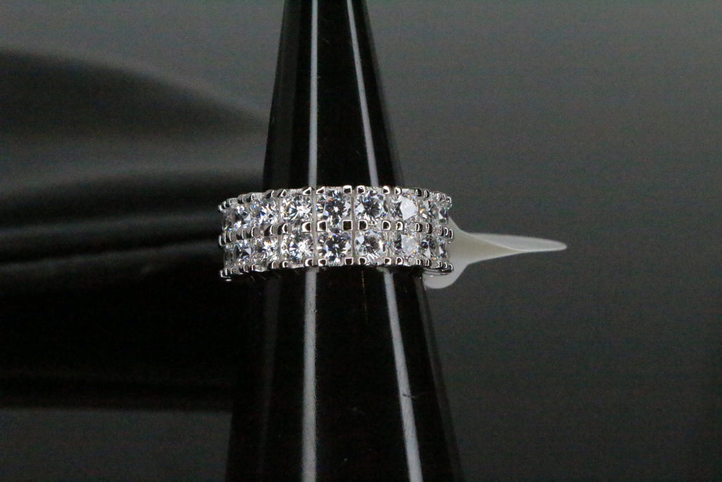 10mm Tennis ETERNITY Wedding Engagement  Wedding 5ct Lab Sim VVS1 Diamond Ring - 925 Sterling Silver