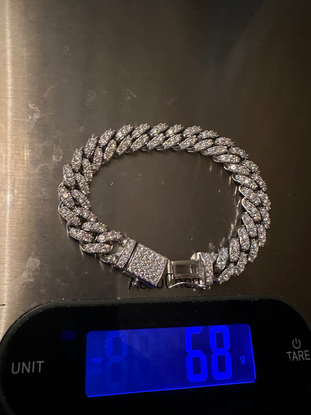 12mm Cuban Miami 925 Sterling Silver Bracelet 14.6ct Lab Sim VVS1 Diamond