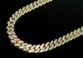 12mm Cuban Miami 62.8ctw Lab Sim VVS1 Diamonds Necklace - Gold