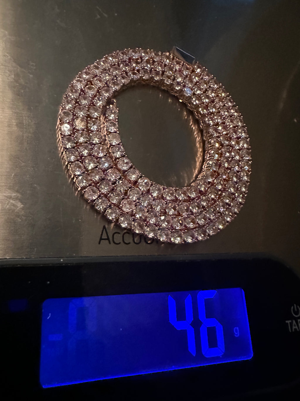 4mm Tennis Chain 70ct Lab Sim VVS1 Diamond Necklace - ROSE GOLD