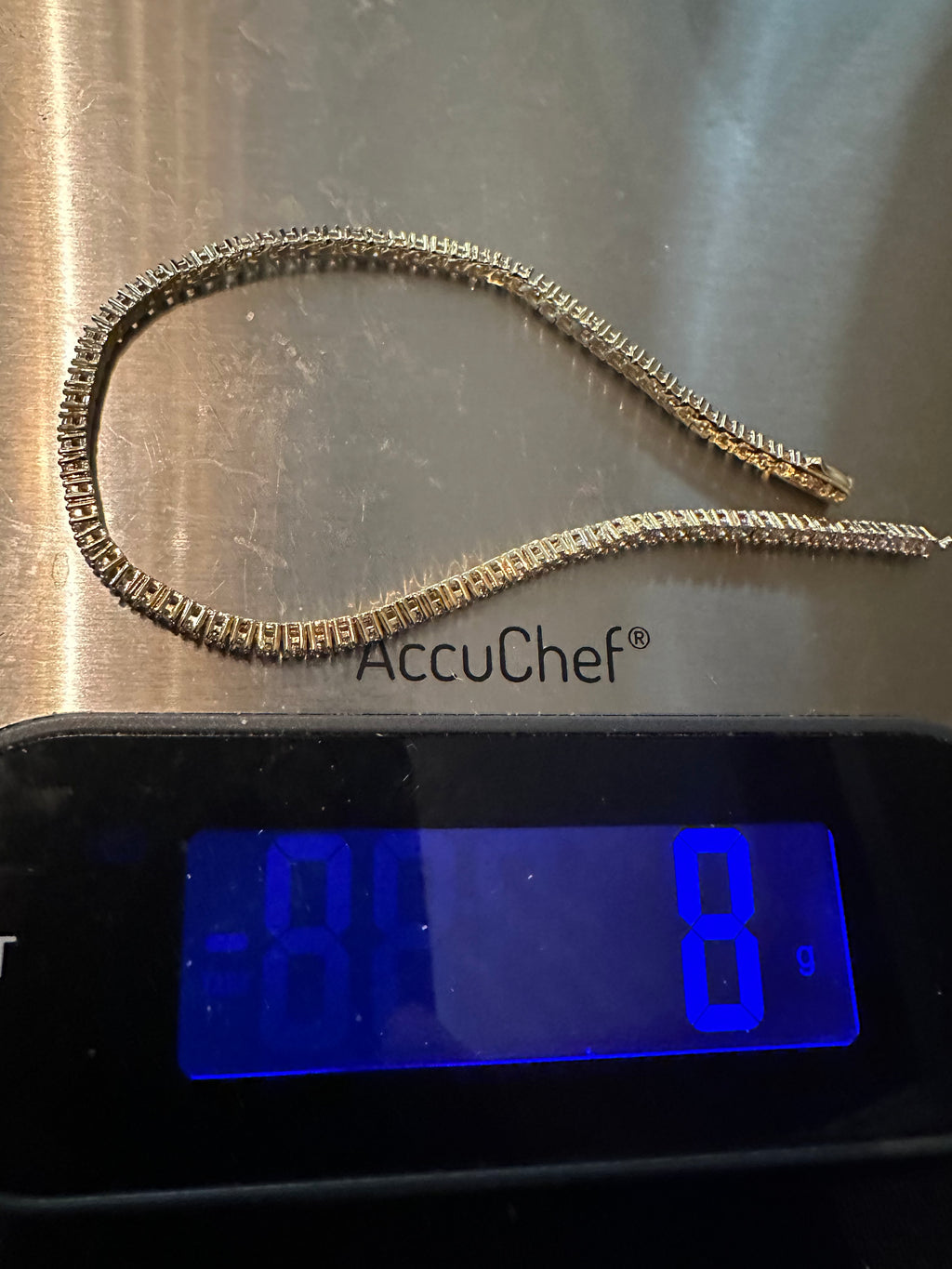 2mm Tennis Bracelet 6.2ct Lab Sim VVS1 Diamonds - GOLD
