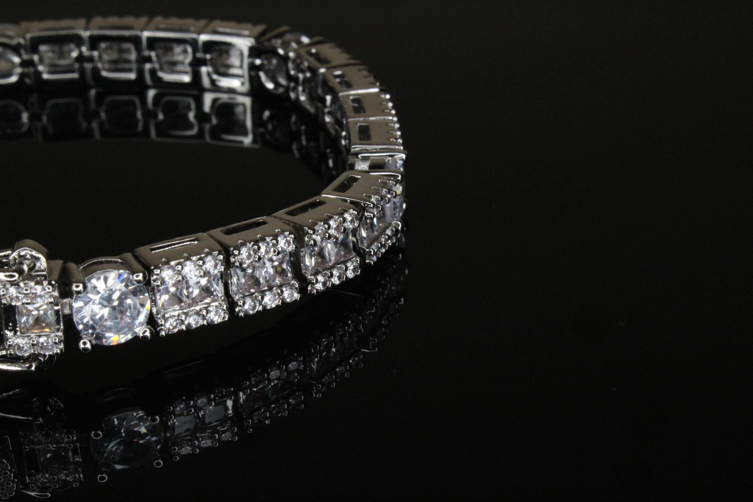 6mm Square Round Tennis BAGUETTE Bracelet 16.75ct Lab Sim Diamond