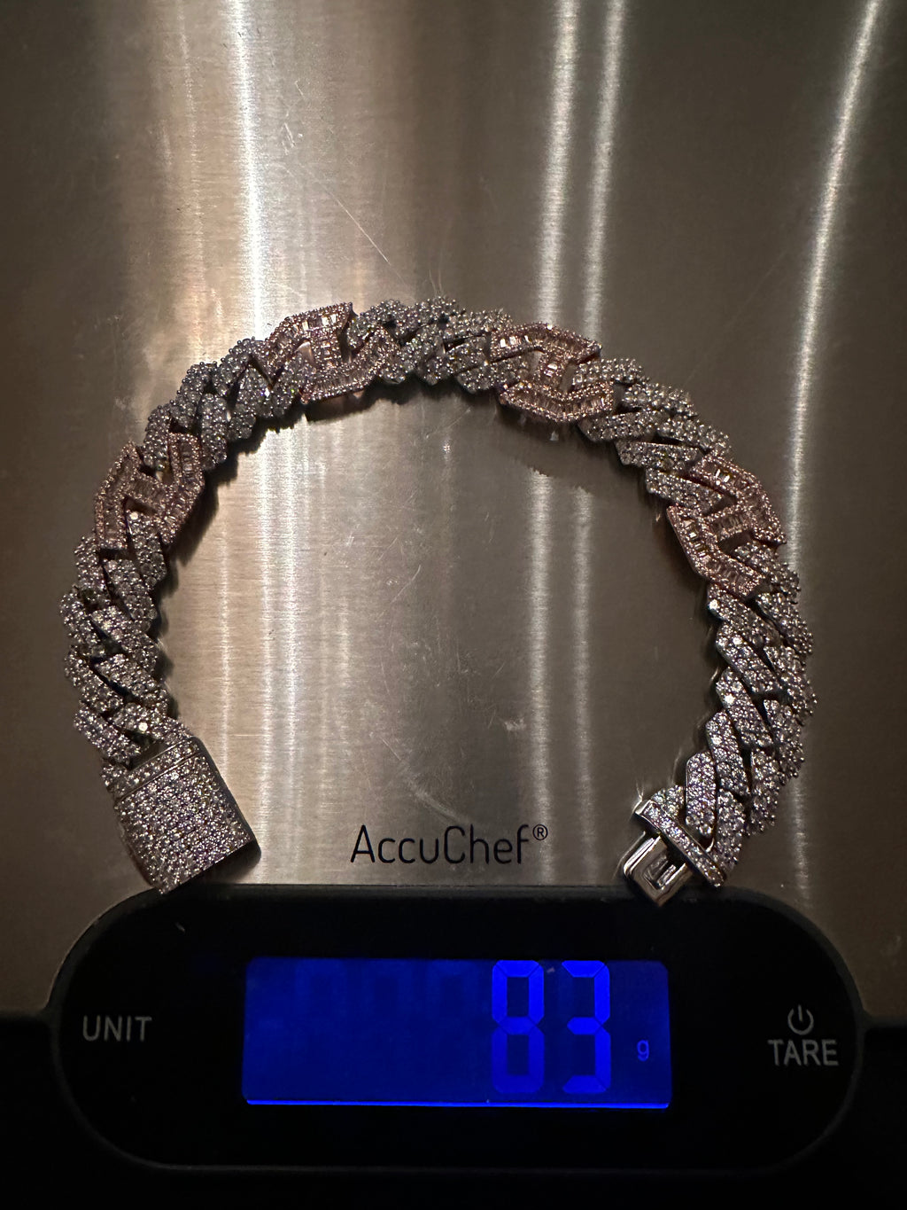 14mm FIGARUCCI 18.2ctw Lab Sim VVS1 Diamonds Bracelet -White/Rose 2-Tone
