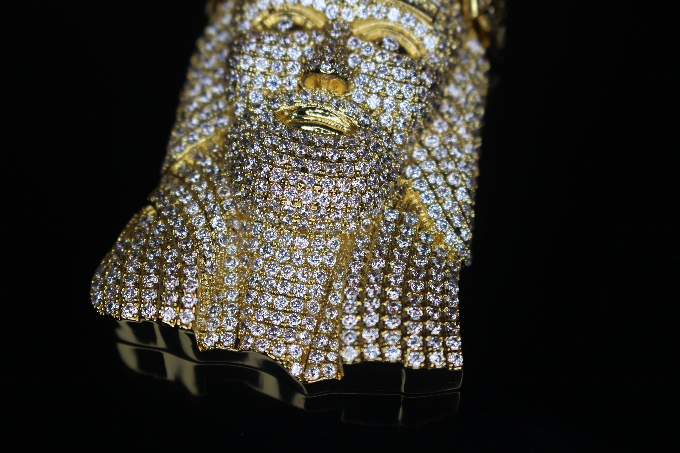 XXL JESUS HEAD MASSIVE Pendant 15.2ct Lab Sim BAGUETTE VVS1 Diamonds