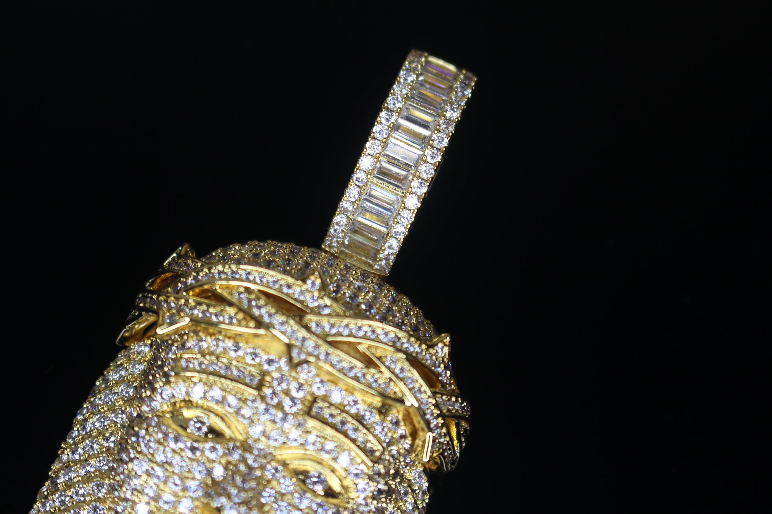 XXL JESUS HEAD MASSIVE Pendant 15.2ct Lab Sim BAGUETTE VVS1 Diamonds