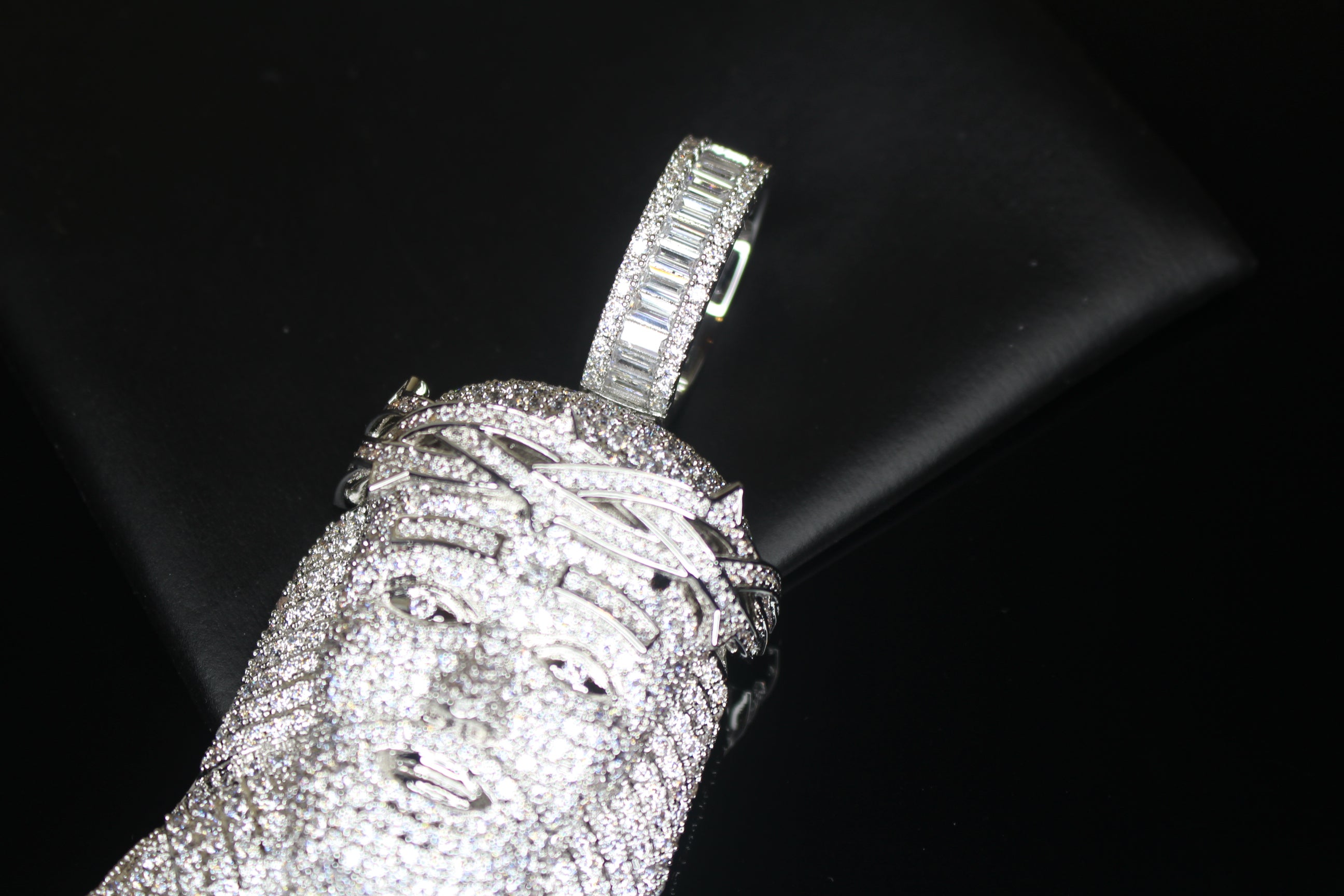 XXL JESUS HEAD MASSIVE Pendant 15.2ct Lab Sim BAGUETTE VVS1 Diamonds
