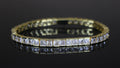 4mm Baguette Square Cushion-Cut Tennis Bracelet 15.75ct Lab Sim Diamonds- Gold