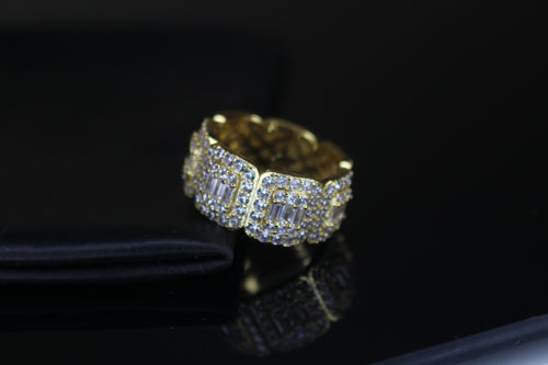 10mm Baguette 4.2ct Lab VVS1 Sim Diamond Ring Gold
