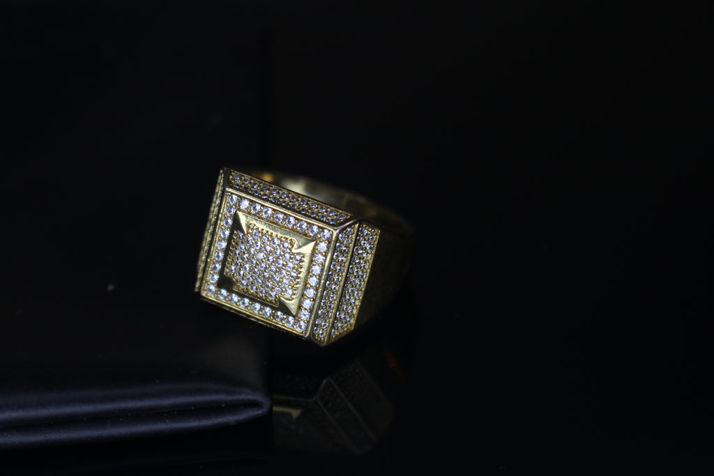 Massive Square 4.6ct Lab VVS1 Sim Diamond Ring Gold