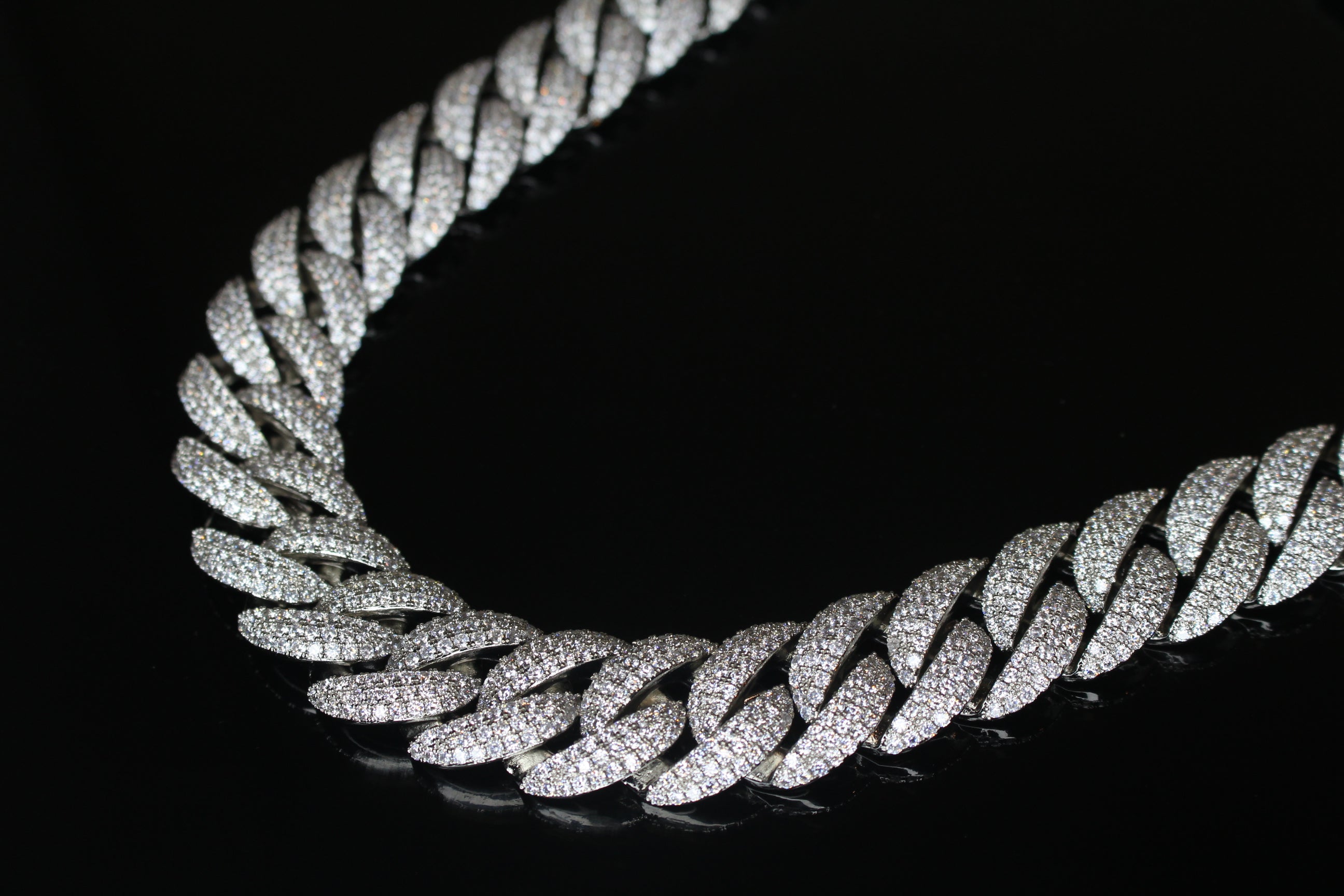 22mm Cuban Miami 156.2ctw Lab Sim Diamonds VVS1 Necklace