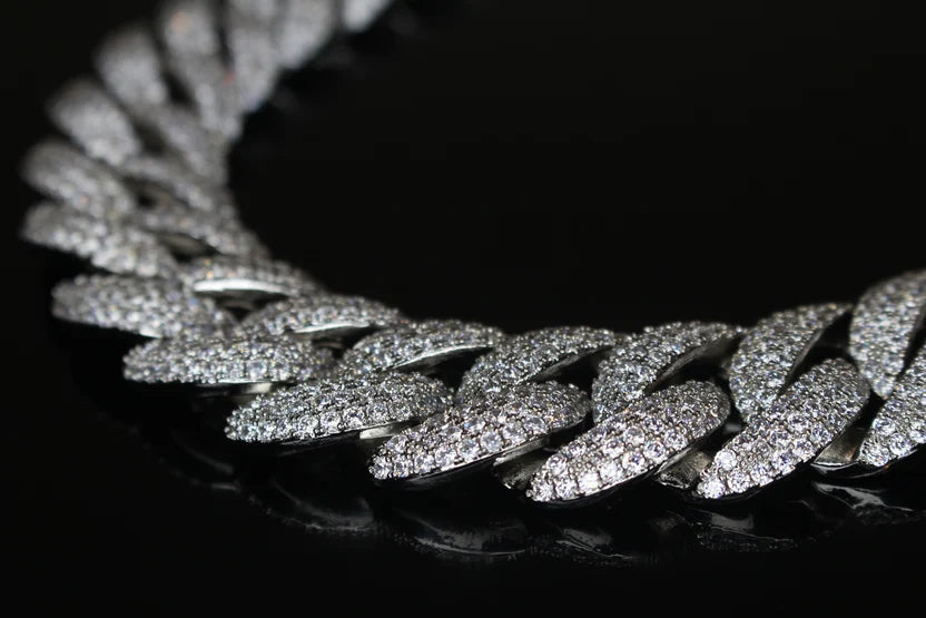20mm Cuban Miami 82.6ctw Lab Sim VVS1 Diamond Necklace