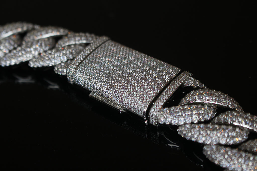 22mm Cuban Miami 156.2ctw Lab Sim Diamonds VVS1 Necklace