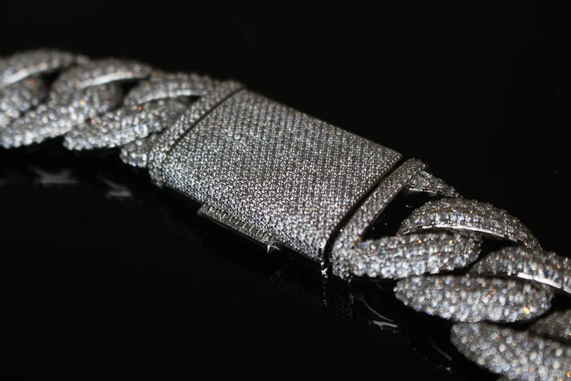 20mm Cuban Miami 82.6ctw Lab Sim VVS1 Diamond Necklace
