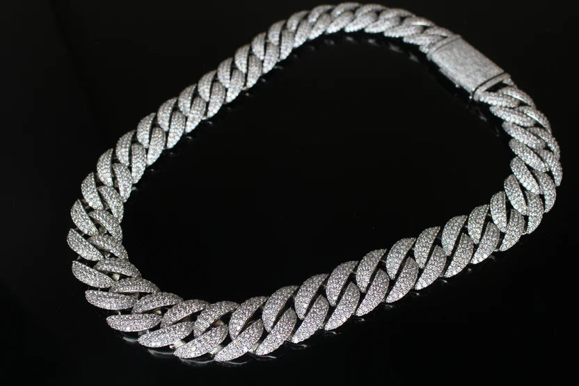 20mm Cuban Miami 82.6ctw Lab Sim VVS1 Diamond Necklace