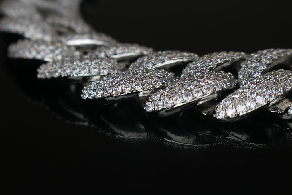 22mm Cuban Miami 156.2ctw Lab Sim Diamonds VVS1 Necklace