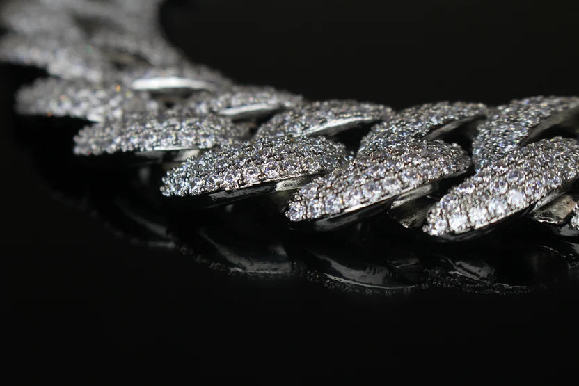20mm Cuban Miami 82.6ctw Lab Sim VVS1 Diamond Necklace