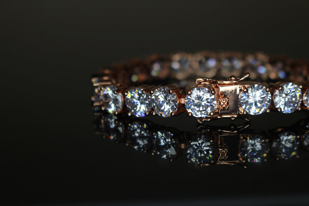 8mm MASSIVE XXL Tennis Bracelet 48ct Lab Sim VVS Diamonds ROSE GOLD