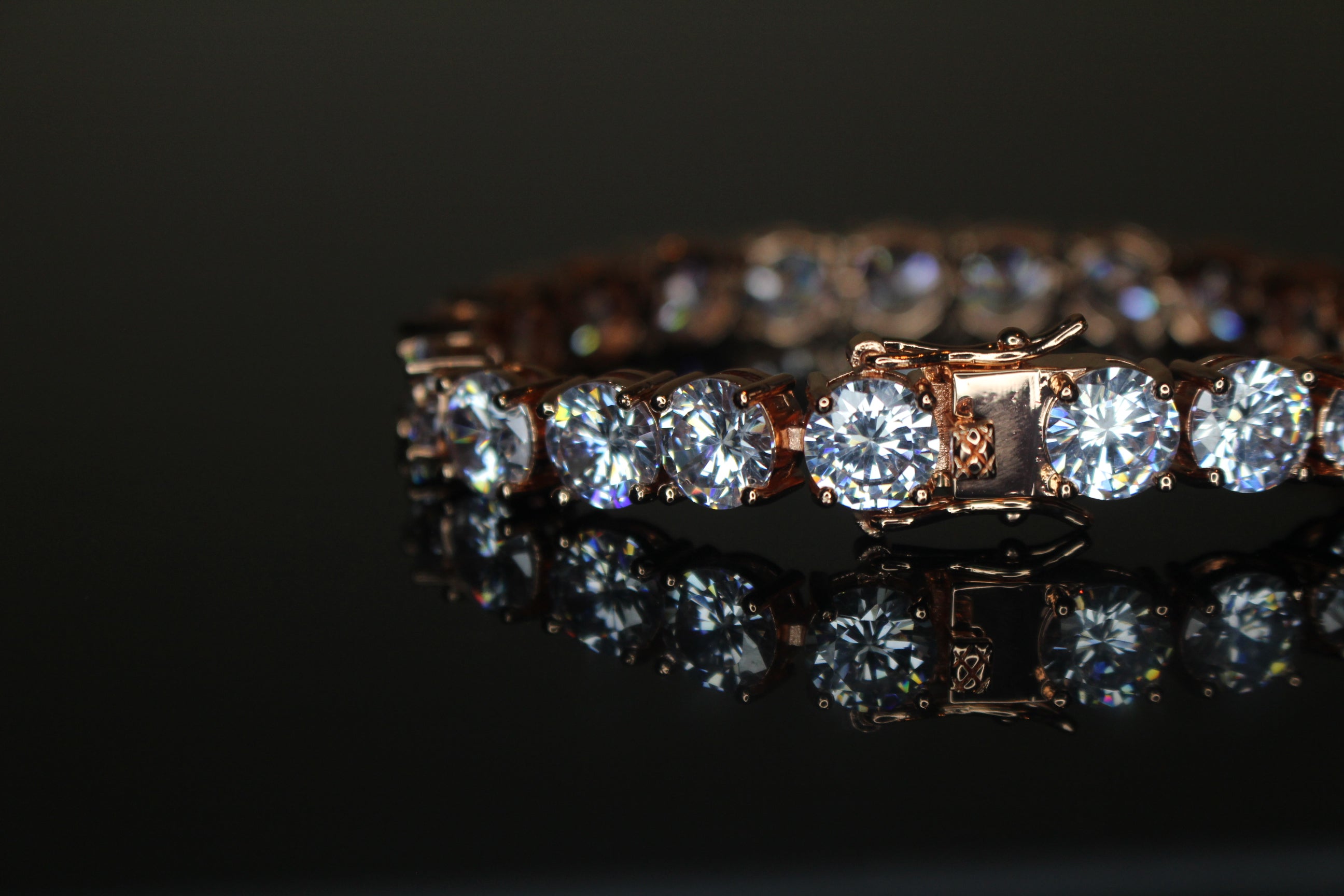 8mm MASSIVE XXL Tennis Bracelet 48ct Lab Sim VVS Diamonds ROSE GOLD