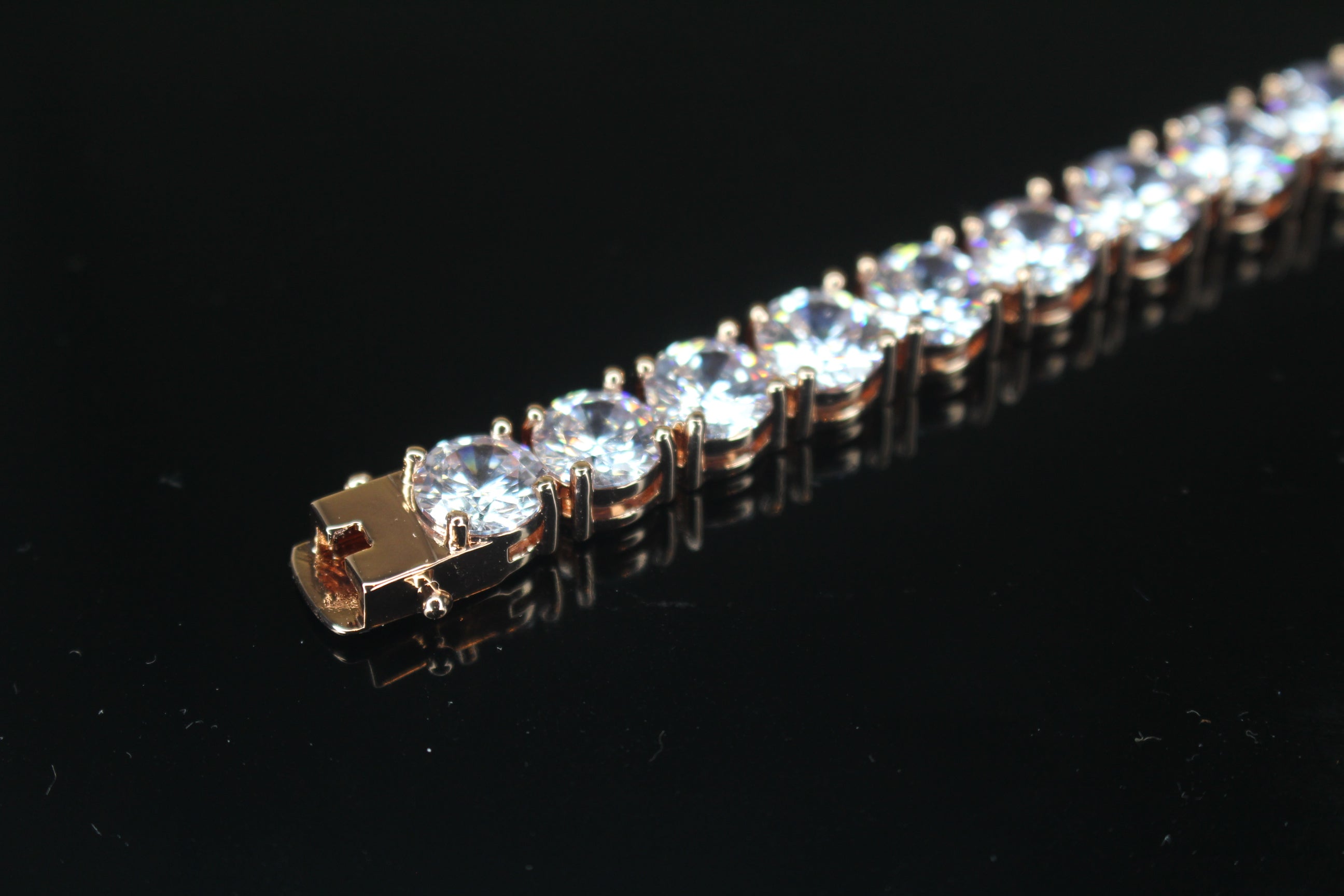 8mm MASSIVE XXL Tennis Bracelet 48ct Lab Sim VVS Diamonds ROSE GOLD